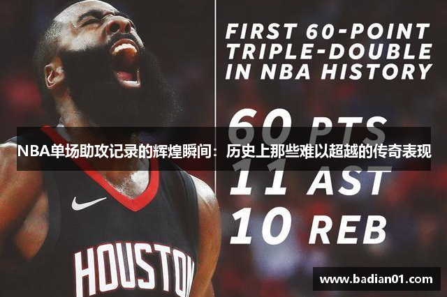 NBA单场助攻记录的辉煌瞬间：历史上那些难以超越的传奇表现